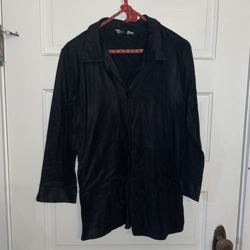 Briggs New York Womens Black Nylon Button up Jacket size Medium